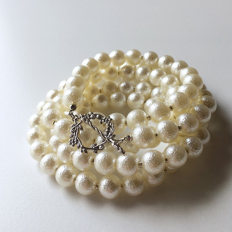 3WAY Pearl long necklace Silver version - 項鍊 - 塑膠 白色