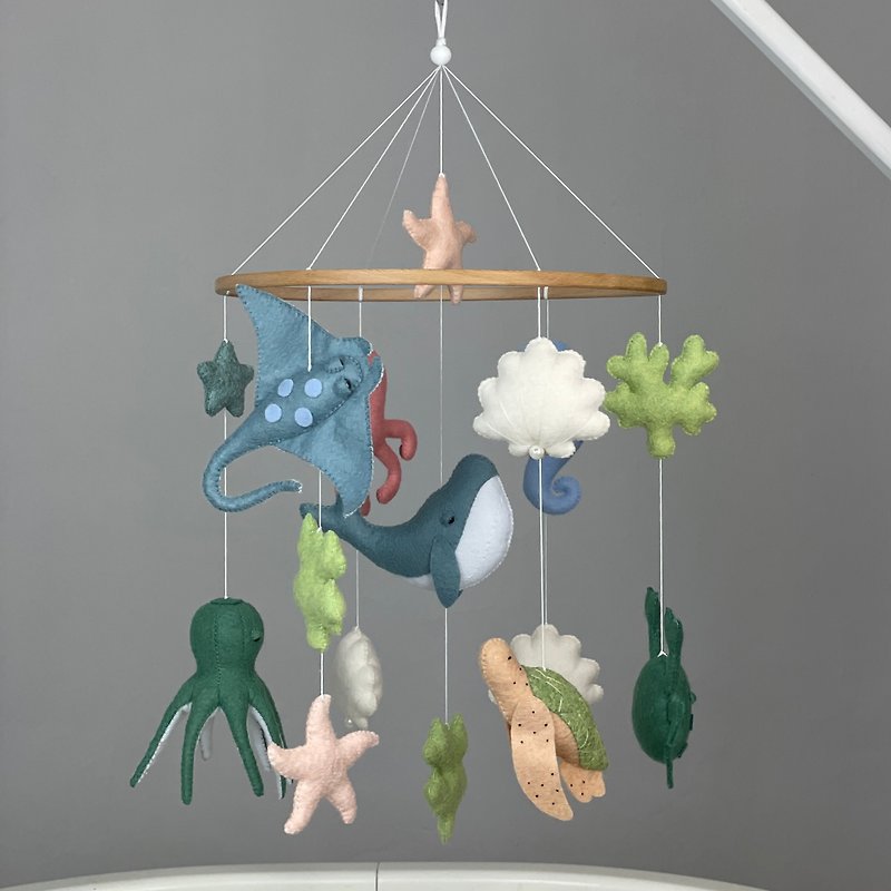 Ocean baby mobile octopus Under the sea mobile Sea creature mobile Nautical crib - Kids' Toys - Other Materials Green