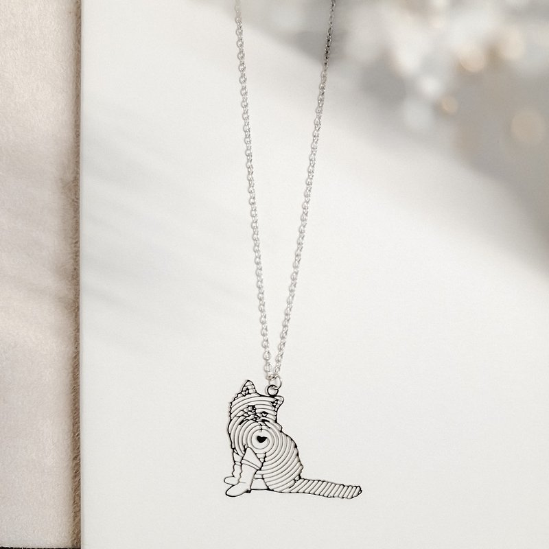 不鏽鋼 項鍊 銀色 - Cat Necklace 與鞋約會系列 貓動物項鍊 抗敏醫療鋼 送禮推薦