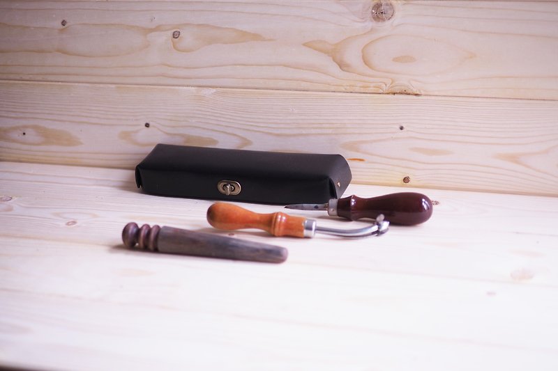 L-LG-H05 - Dora Box - Black - Pencil Cases - Genuine Leather Black