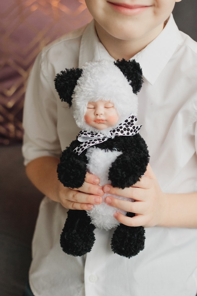 パンダのテディ人形、プラシ天の赤ん坊の人形、柔らかいパンダのおもちゃ - 知育玩具・ぬいぐるみ - ポリエステル 多色