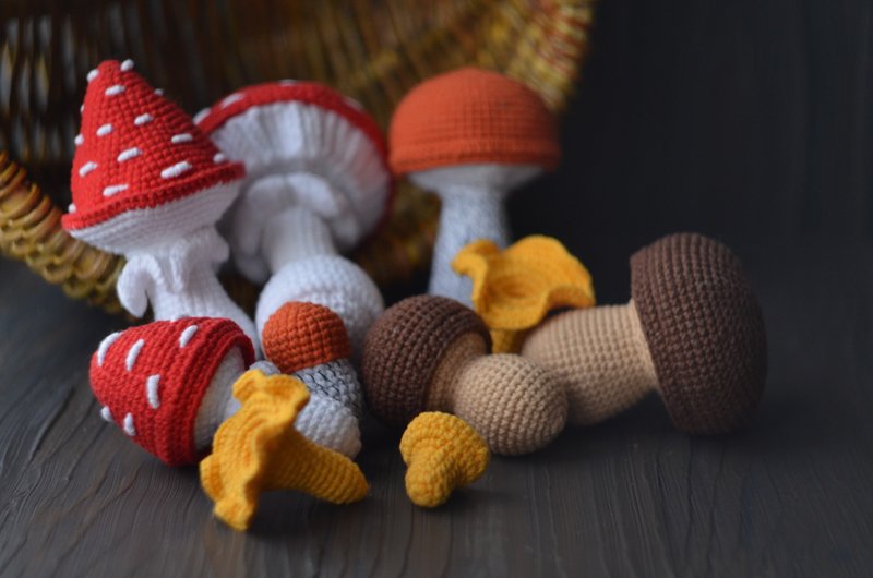 Mushroom Set, English Crochet Pattern PDF - 線上教學/教學影片 - 其他材質 