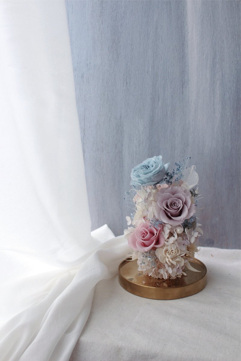 Preserved Flower Opening Ceremony / Preserved Flower Metal Glass Cover - Dried Flowers & Bouquets - Other Metals Multicolor