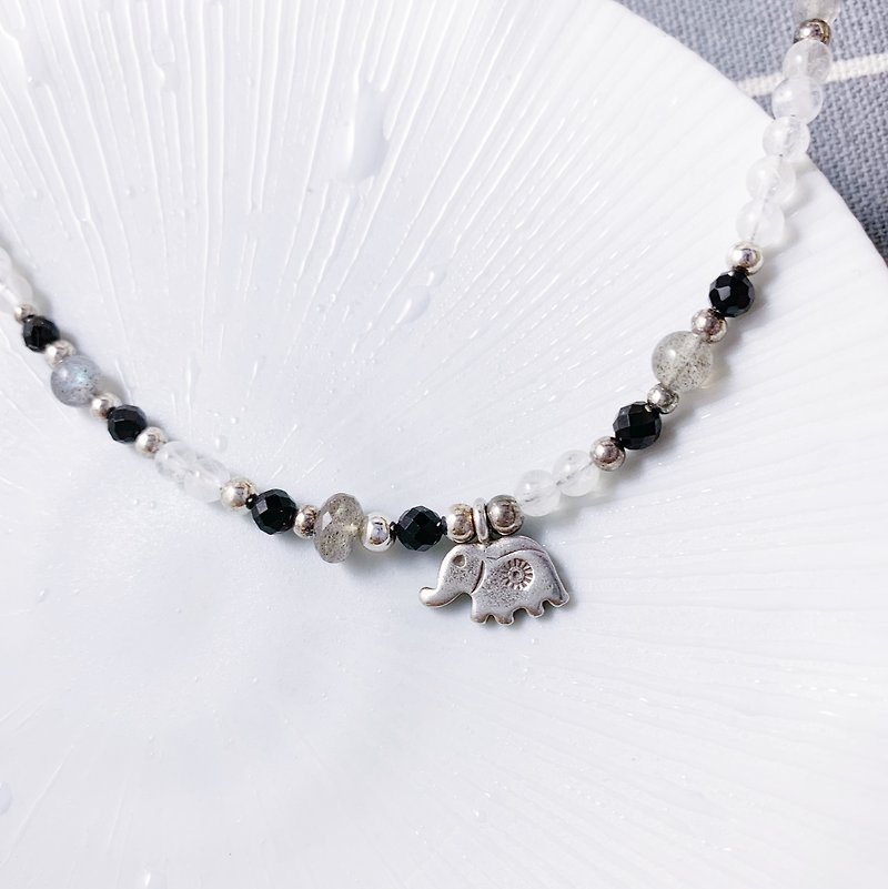 MH sterling silver natural stone _ prayer _ labradorite - Bracelets - Semi-Precious Stones Gray