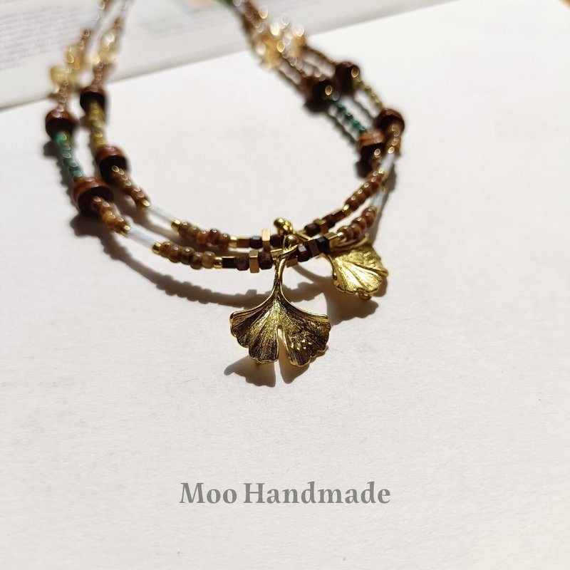 Ginkgo forest - Necklaces - Crystal Gold