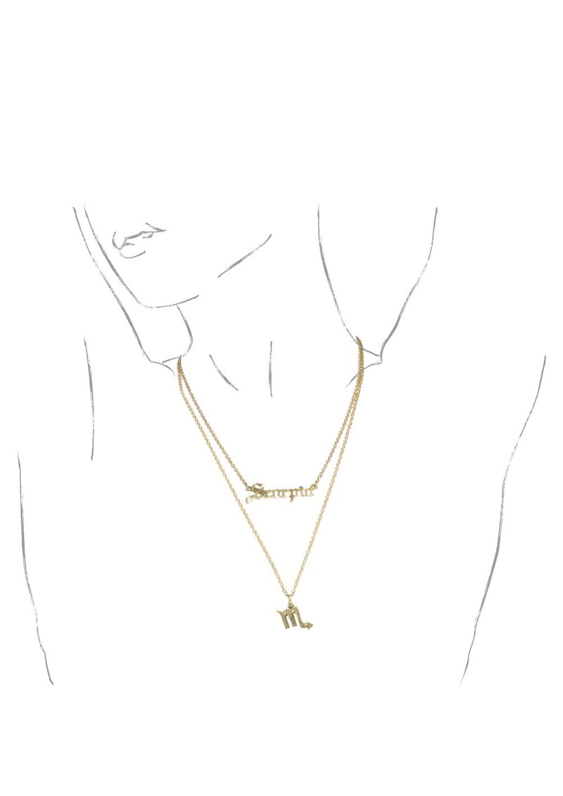 Scorpio Astrology Horoscope Double Necklace. The Zodiac Collection. 2 Colourways - 項鍊 - 其他金屬 