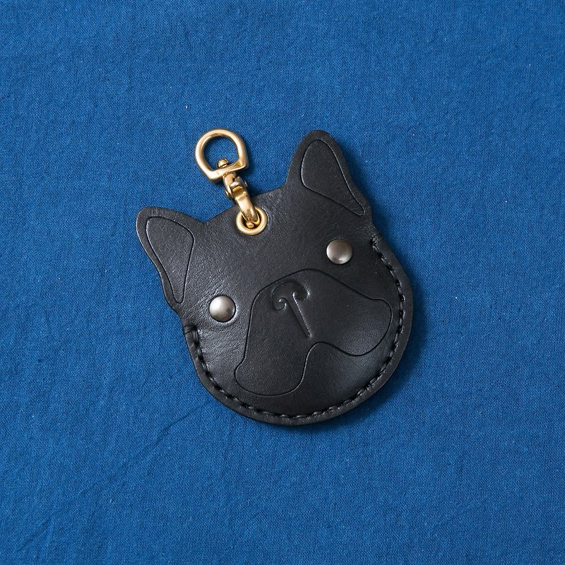 Gogoro Key Leather Case/Charm (Plain Color-French Bucket) - Keychains - Genuine Leather Black