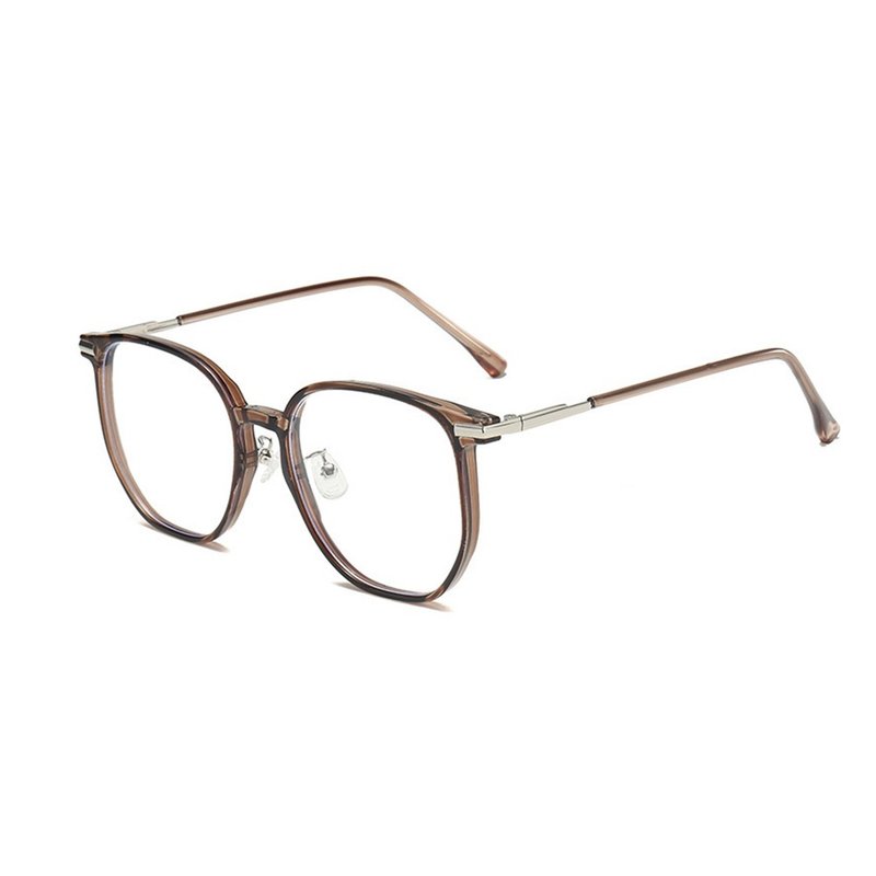 Light and stylish pastoral brown TR90 lightweight square frame UV400 blue light filter glasses│Dream Backlit Sand Dune - กรอบแว่นตา - พลาสติก หลากหลายสี