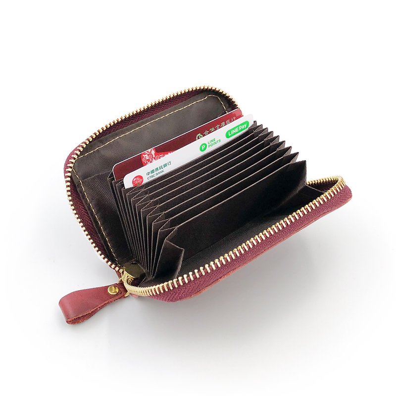 Handmade vegetable tanned leather-organ multi-layer card holder - อื่นๆ - หนังแท้ สีแดง