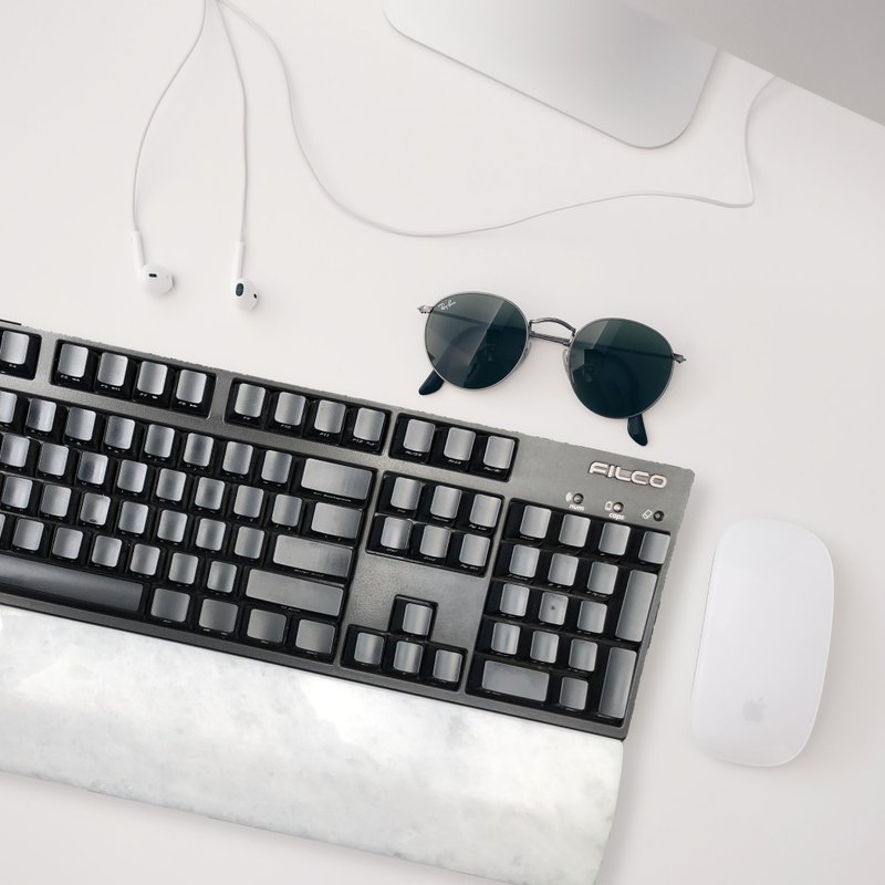 Ice Crystal White Jade-Normal Edition-Natural Stone Keyboard Rest - แผ่นรองเมาส์ - หิน ขาว