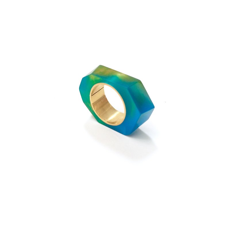 PRISM ring　gold, Blue - แหวนทั่วไป - เรซิน สีน้ำเงิน
