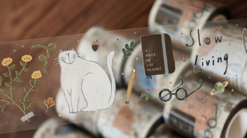 Slow living | PET scotch tape - สติกเกอร์ - พลาสติก 