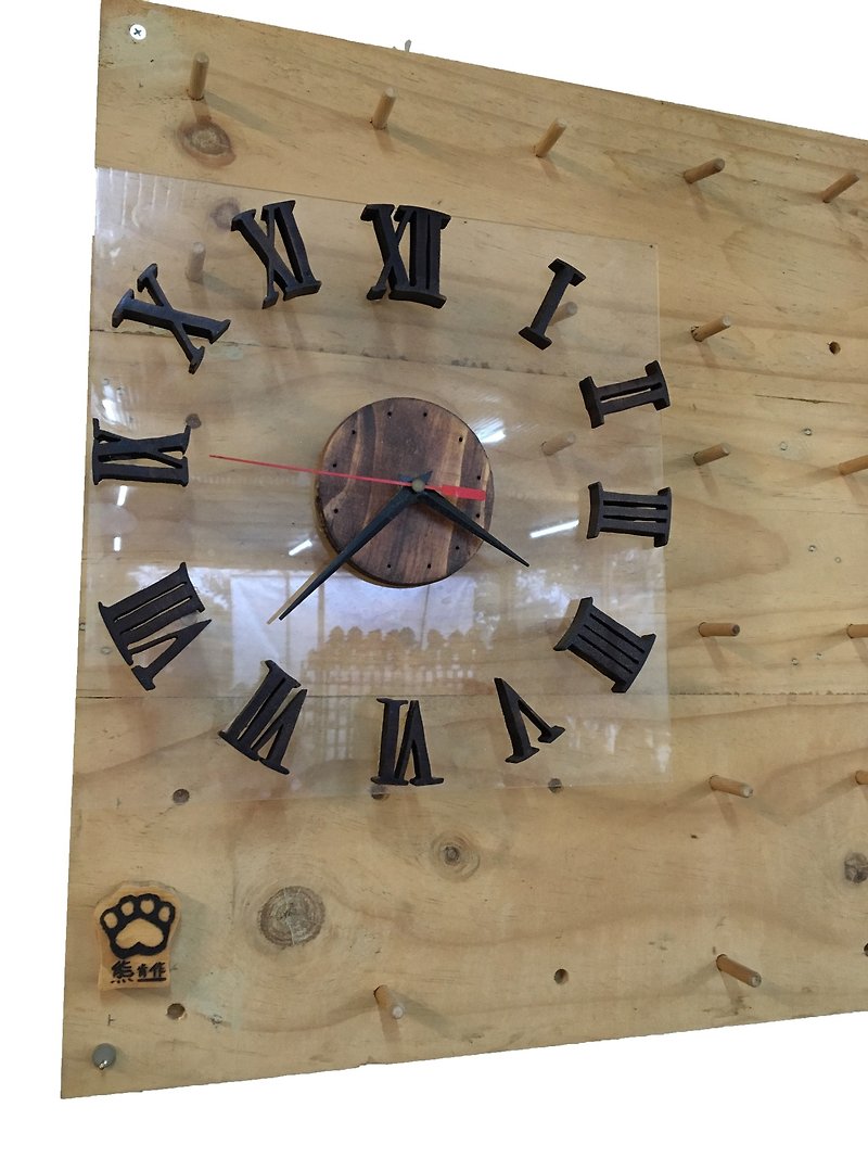 [Bear Ken Woodworking Workshop] //カスタム/ウォールクロック - 時計 - 木製 ブラウン