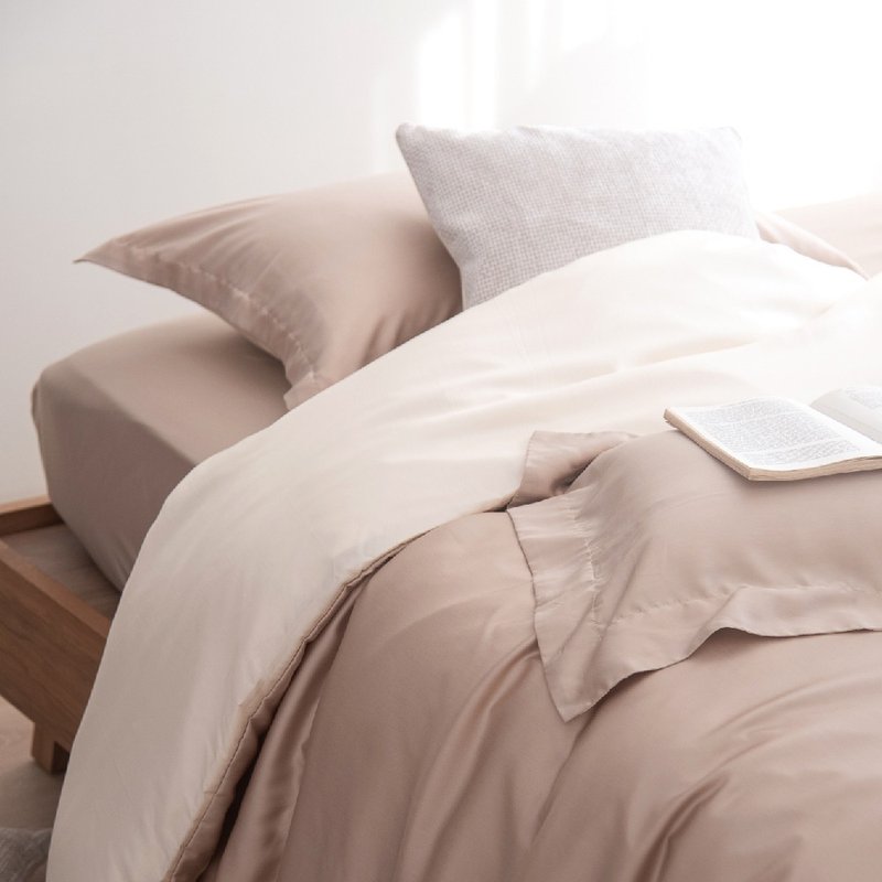 TL2000流沙金X奶油黃/300織天絲萊賽爾床包枕套/床包被套組/ 台灣 - 寢具/床包 - 環保材質 