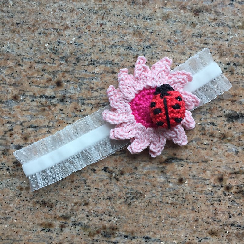 Baby Gift – Sunflower with ladybird head band for baby girl - เครื่องประดับผม - ผ้าฝ้าย/ผ้าลินิน หลากหลายสี