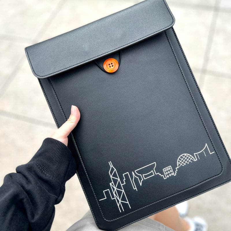 【香港夜景】皮革電腦袋訂製(10-16吋) - 電腦配件 - 其他材質 黑色