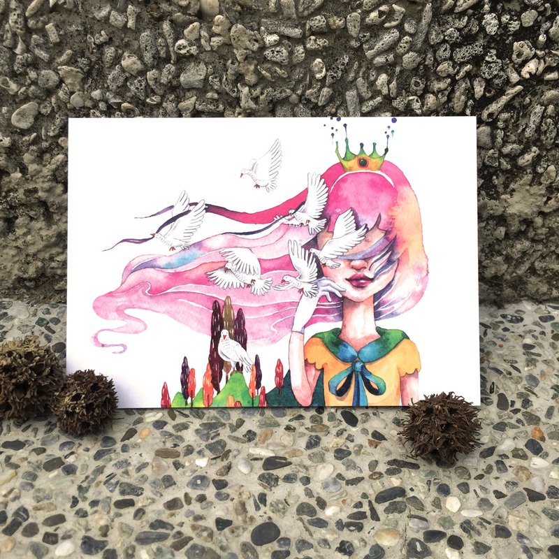 Illustrated postcard/for the brave girl series-2 - การ์ด/โปสการ์ด - กระดาษ 