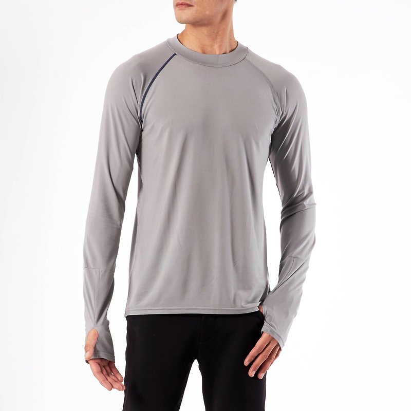 Cottonseed 157 long sleeve Tee-grey - Men's T-Shirts & Tops - Other Materials Silver