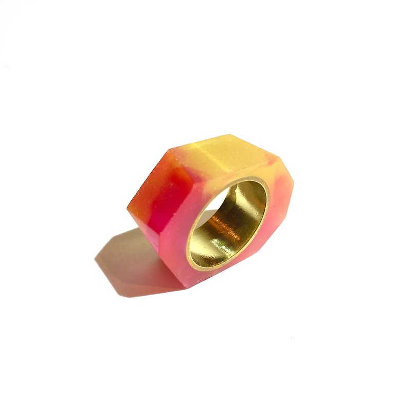 PRISMリング　ゴールド・ピンク　イエロー - 戒指 - 其他金屬 粉紅色