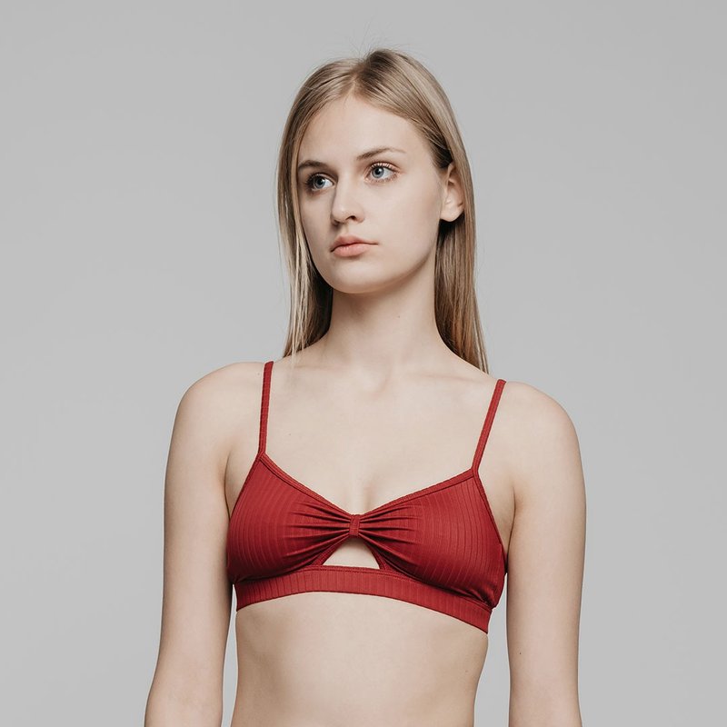 ornoir.co Maya Wireless Bra  | Maroon - ชุดชั้นในผู้หญิง - เส้นใยสังเคราะห์ สีแดง