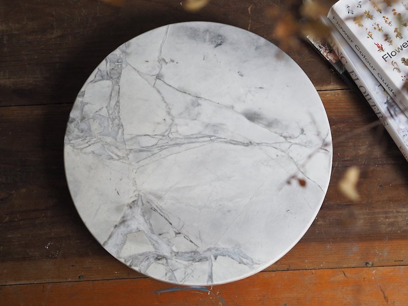 Cloud Crystal_White Series_Natural Marble Floral Turntable - Items for Display - Stone 