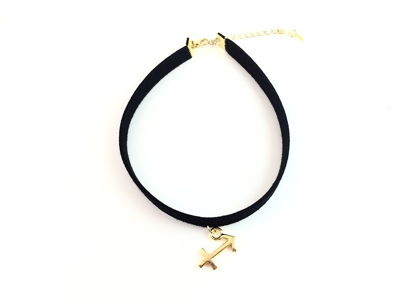 Sagittarius-Constellation Necklace - Necklaces - Genuine Leather Black