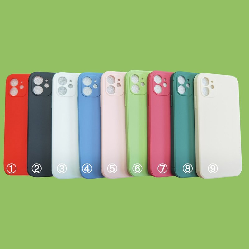 【客製化禮物】10色可選近直角邊全包鏡頭防護iPhone14手機軟殼 - 手機殼/手機套 - 其他材質 多色