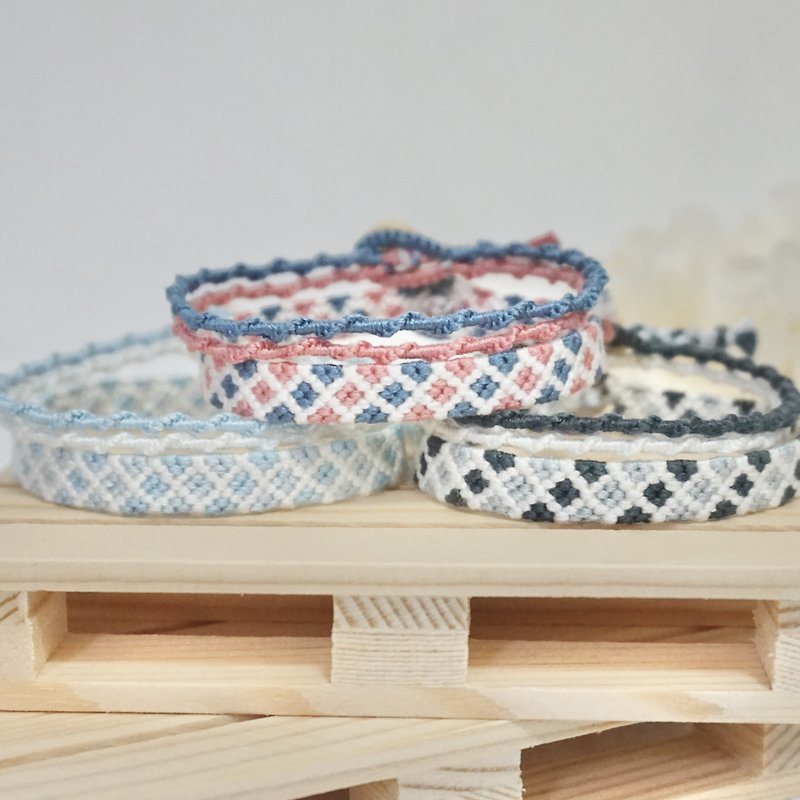 Wide Mosaic Bracelet Set | Customized Braided Bracelet - Bracelets - Thread Multicolor