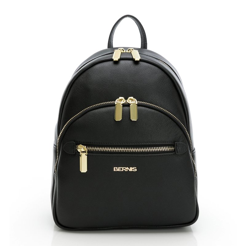 Backpack Fine Line Light Leather Backpack - Black - กระเป๋าเป้สะพายหลัง - หนังแท้ สีดำ