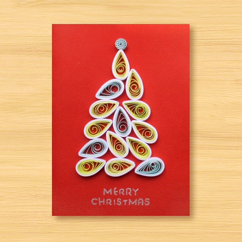 手作りロール紙カード_クリスマスツリーO ...クリスマスカード、クリスマス - カード・はがき - 紙 レッド