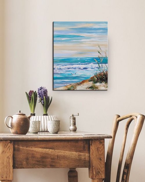 油絵　海 Amazon.co.jp: ウィラード・アリザラ『Sea at Down（F50）』油彩