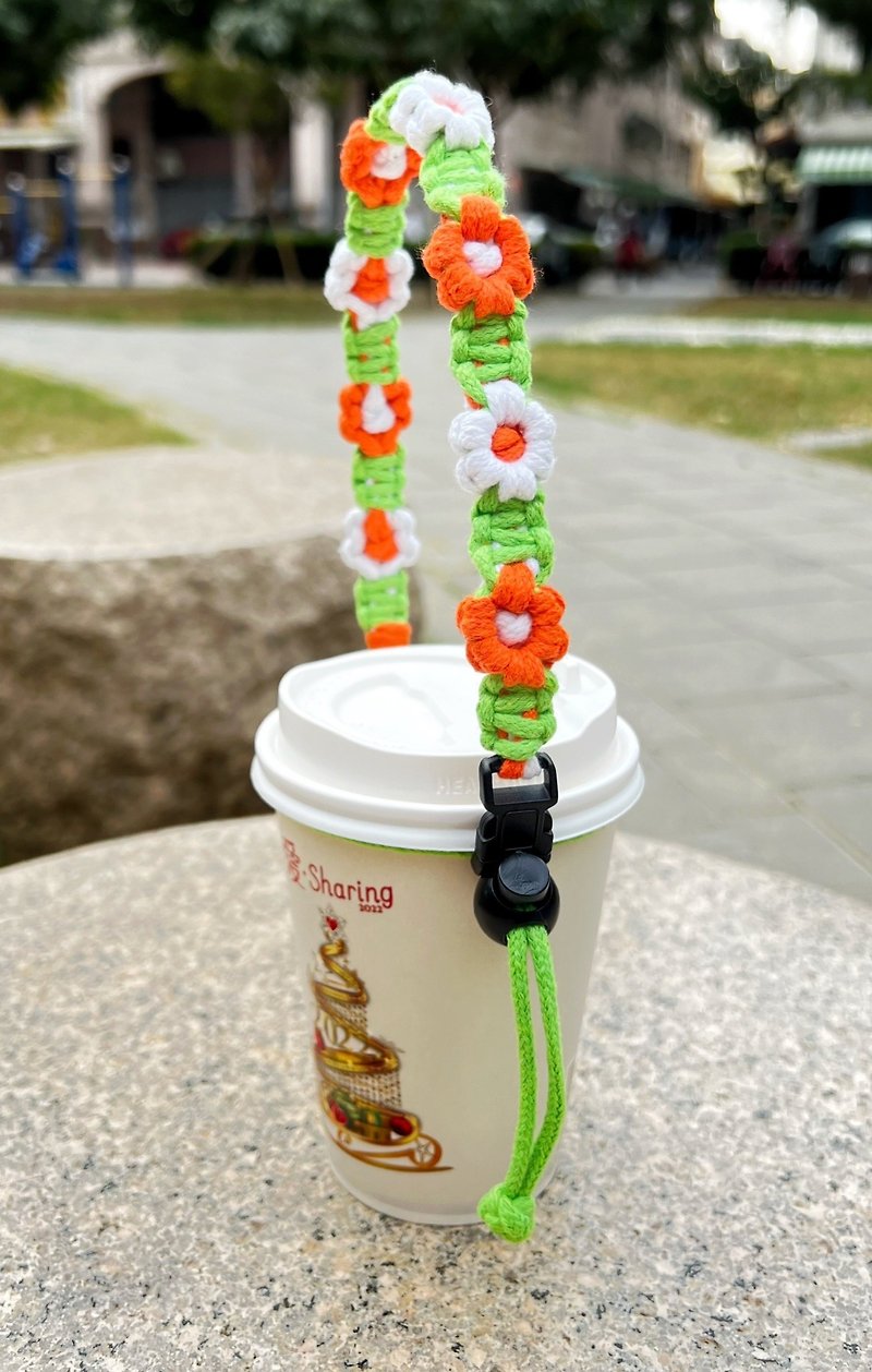 Handmade - core-spun cotton environmentally friendly braided belt environmentally friendly drink cord cup bag cup cover coffee cord - Lanyards & Straps - Cotton & Hemp Multicolor