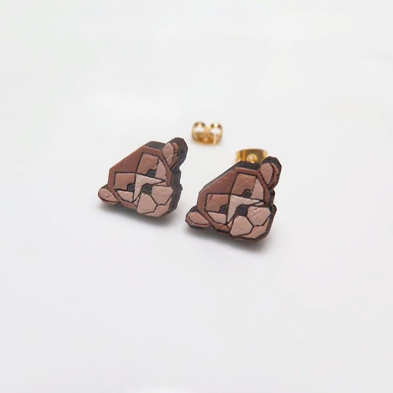Wooden earring monkey - Earrings & Clip-ons - Wood Brown