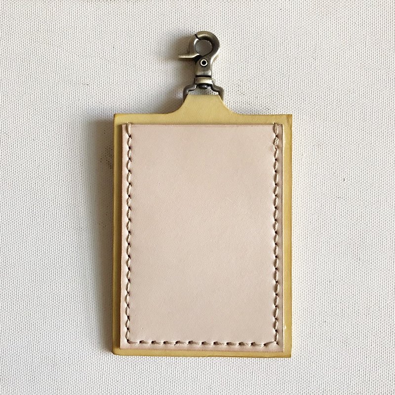 Famous Brand Bag│Custom Card Set Strap-Yellow (Custom Type) - ID & Badge Holders - Genuine Leather Yellow
