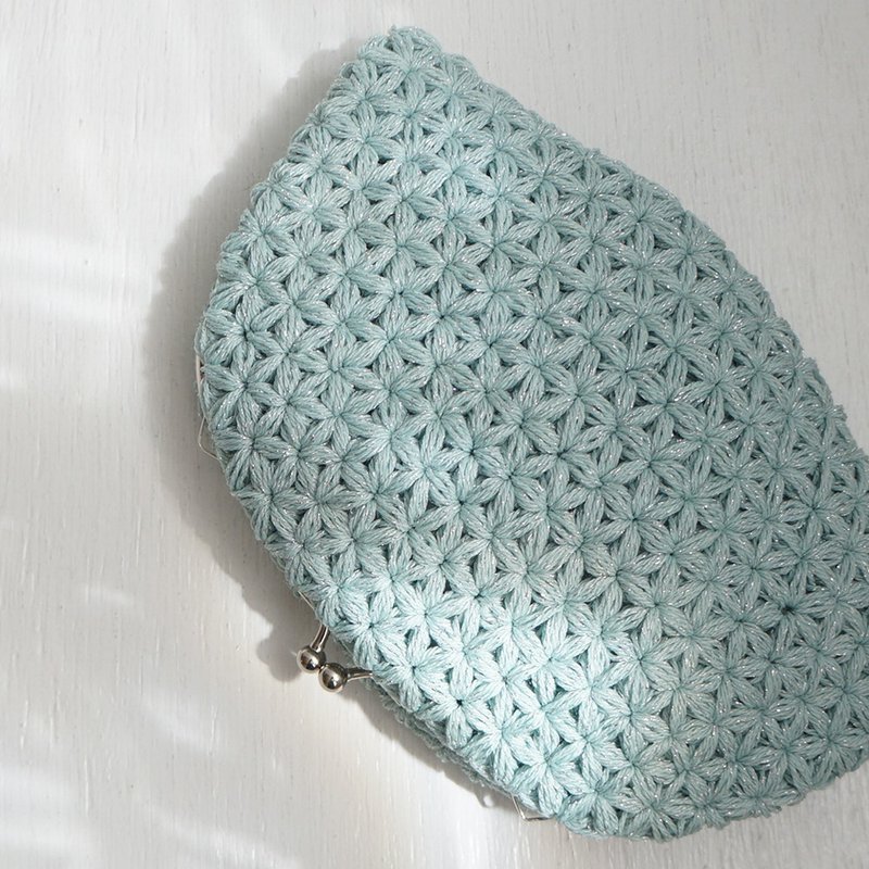 Ba-ba (m) Jasmine Stitch crochet Petit bag No.C1774 - 化妝包/收納袋 - 其他材質 藍色