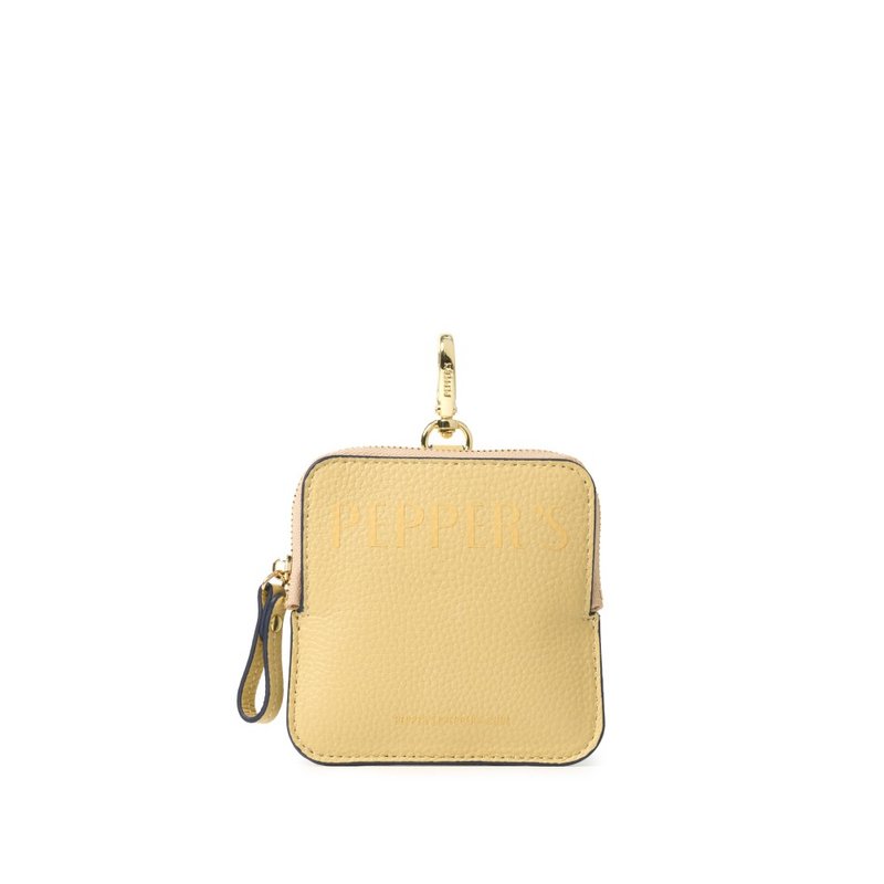 INK 本革スクエアキー＆コインケース - クリームイエロー/赭石棕/ミスティブルー/シンプルなブラック/ムーンライトグレー - コインケース・小銭入れ - 革 多色