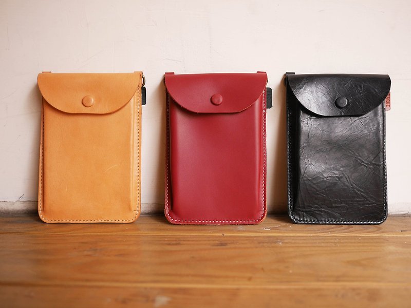 Everyone's good friend-mobile phone bag - Messenger Bags & Sling Bags - Genuine Leather Multicolor