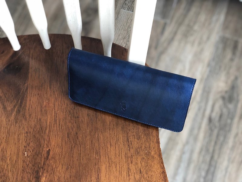 【Takumics】 Dodici Wallet (Indigo Leather) - กระเป๋าสตางค์ - หนังแท้ สีน้ำเงิน