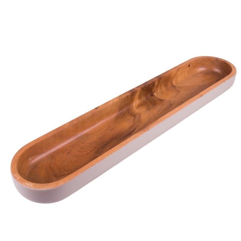 Teak rectangular wooden tray - ของวางตกแต่ง - ไม้ สีนำ้ตาล
