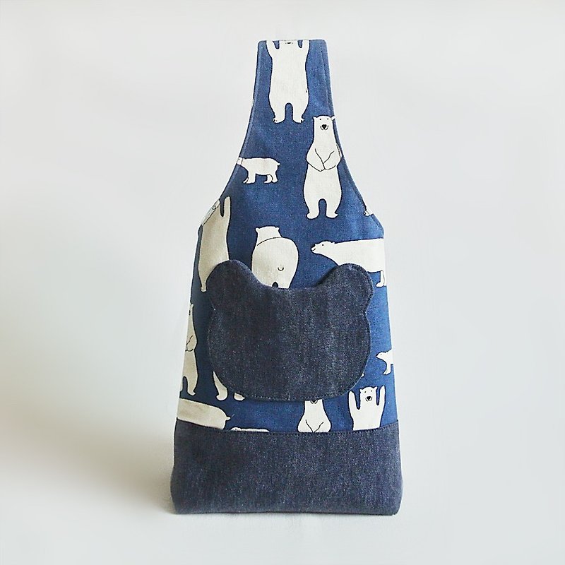 Polar blue cute polar bear bag - Handbags & Totes - Cotton & Hemp Blue