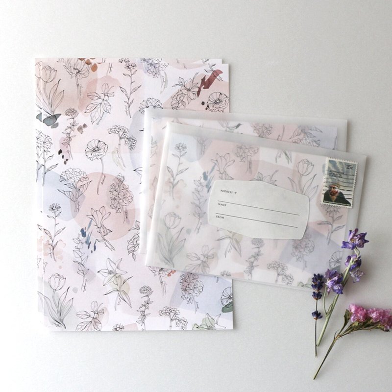 Botanical Letter Set -Sketch- - Envelopes & Letter Paper - Paper Multicolor