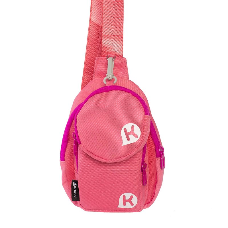 WEEKEND 系列斜背包/單肩包連零錢包 - 粉紅色 - 側背包/斜背包 - 聚酯纖維 紅色