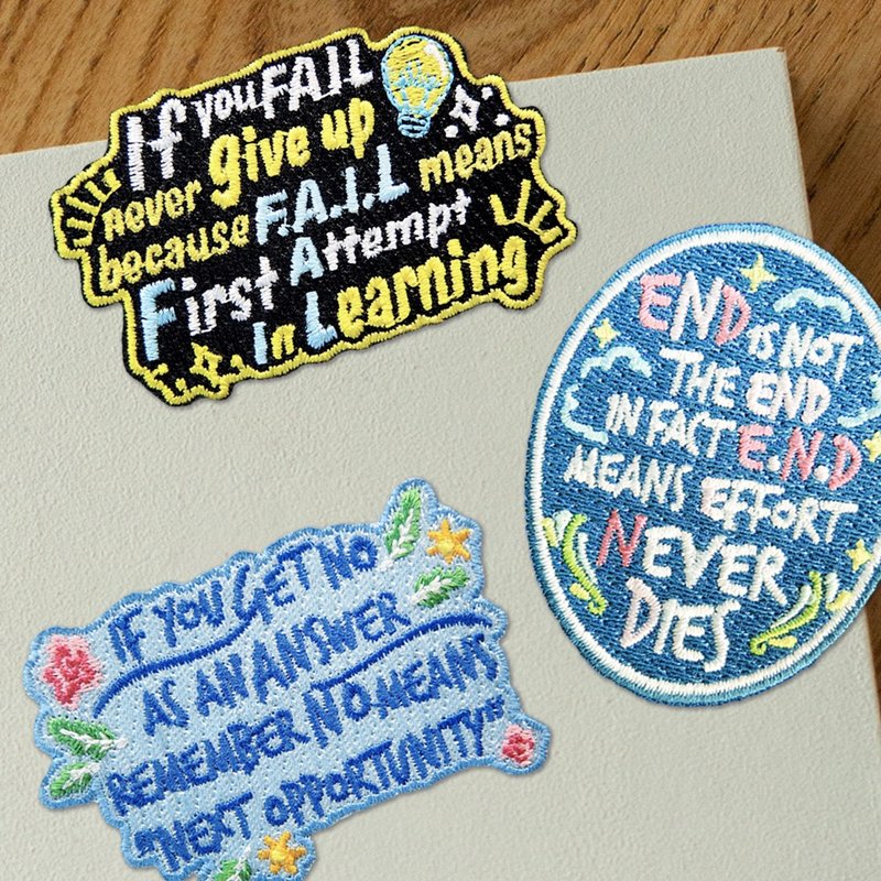 Embroidered Patch Inspirational Quotes Embroidered Patches Series - เย็บปัก/ถักทอ/ใยขนแกะ - งานปัก 