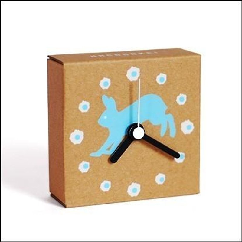 HACODOKEI/Rabbit/LightBlue - นาฬิกา - กระดาษ สีนำ้ตาล