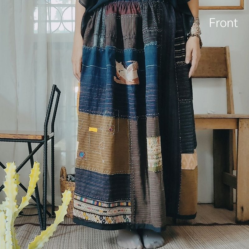 Remake skirt ,Vintage Tribal fabric