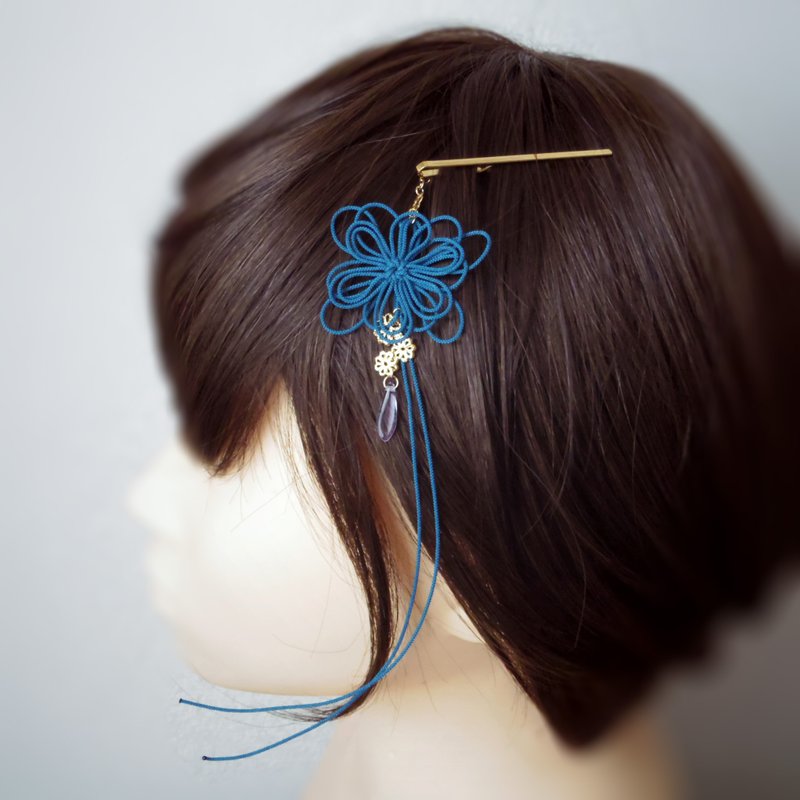 Hairpin This hand is the heart - Hair Accessories - Other Metals Blue