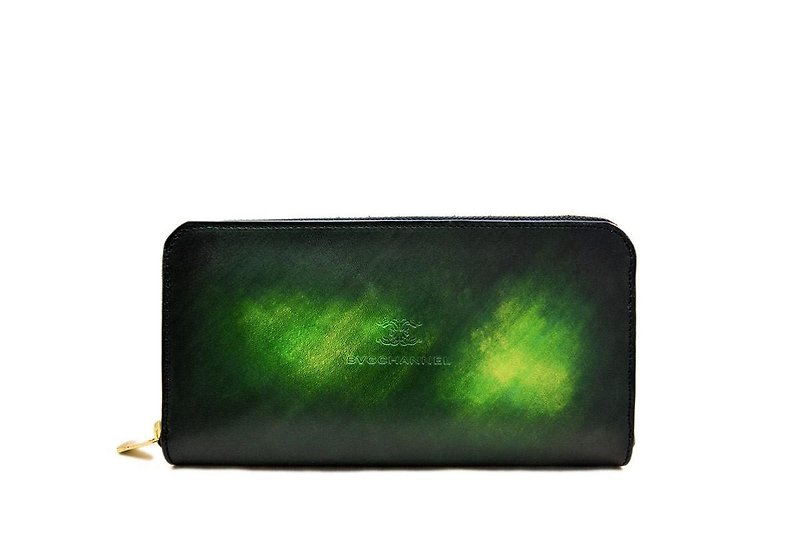 ACROMO Green Zip Around Wallet - Wallets - Genuine Leather Green