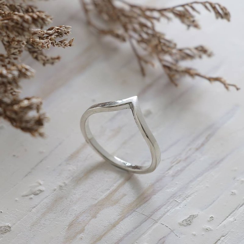 แหวน มงกุฎ ทำด้วยมือ มินิมอล เงินแท้ ผู้หญิง น่ารัก เรขาคณิต - แหวนทั่วไป - โลหะ สีเงิน