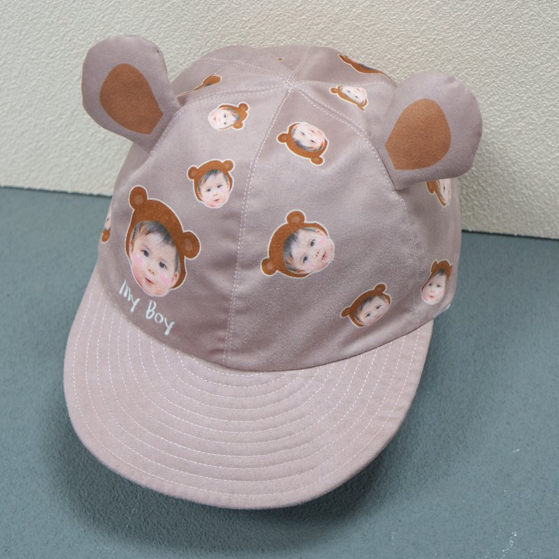 【客製兒童帽子】雙面軟帽-造型帽 (Animal Ear Kids Ha - 男/女童裝 - 聚酯纖維 咖啡色