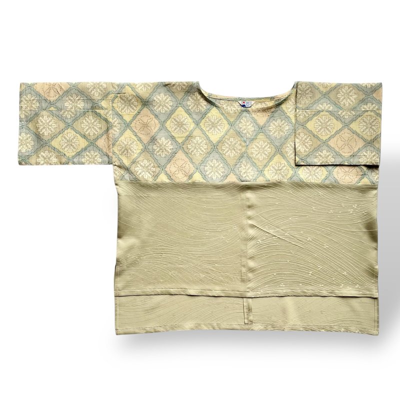 Pinkoi Proxy Purchase - スクエアブラウス【送料込み】着物リメイク　七分袖　イエロー - 女上衣/長袖上衣 - 棉．麻 黃色